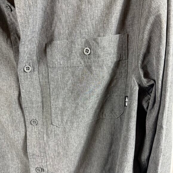 Bass Outdoors Gray Button-Down Hiking Shirt Men’s Medium - Picture 7 of 9